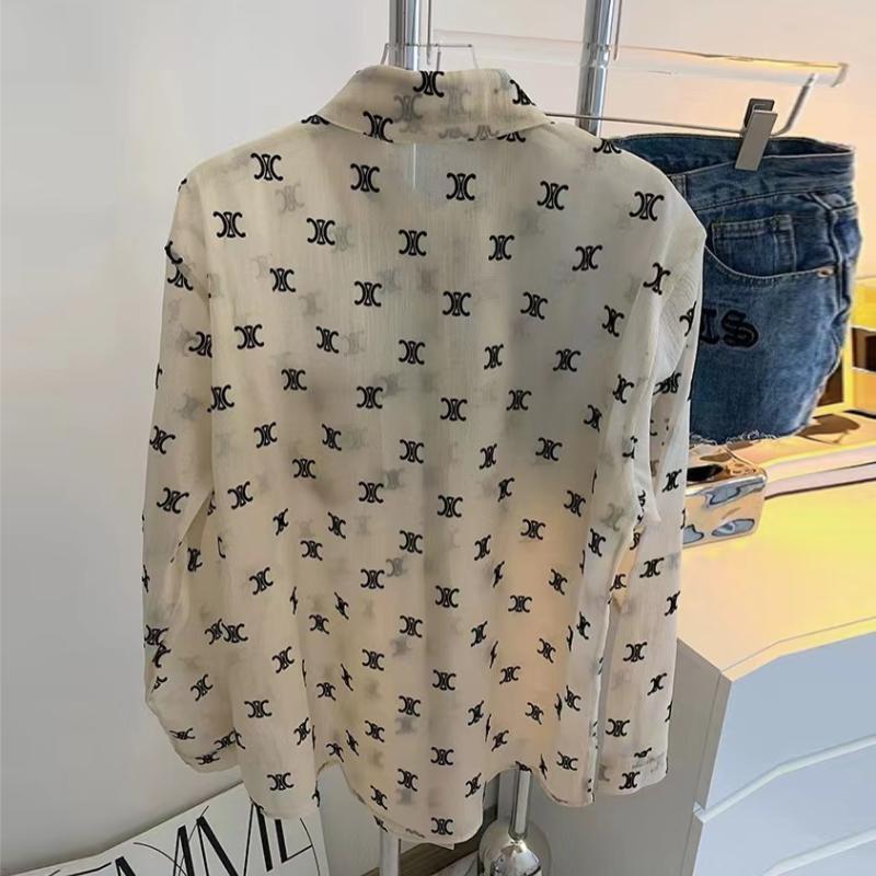 Fashion Versatile Full Print Long Sleeve Shirt Thin Top 1024060504