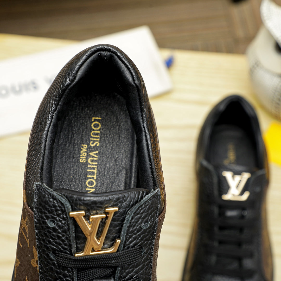 L classic monogram leather flat sneakers 0724122410