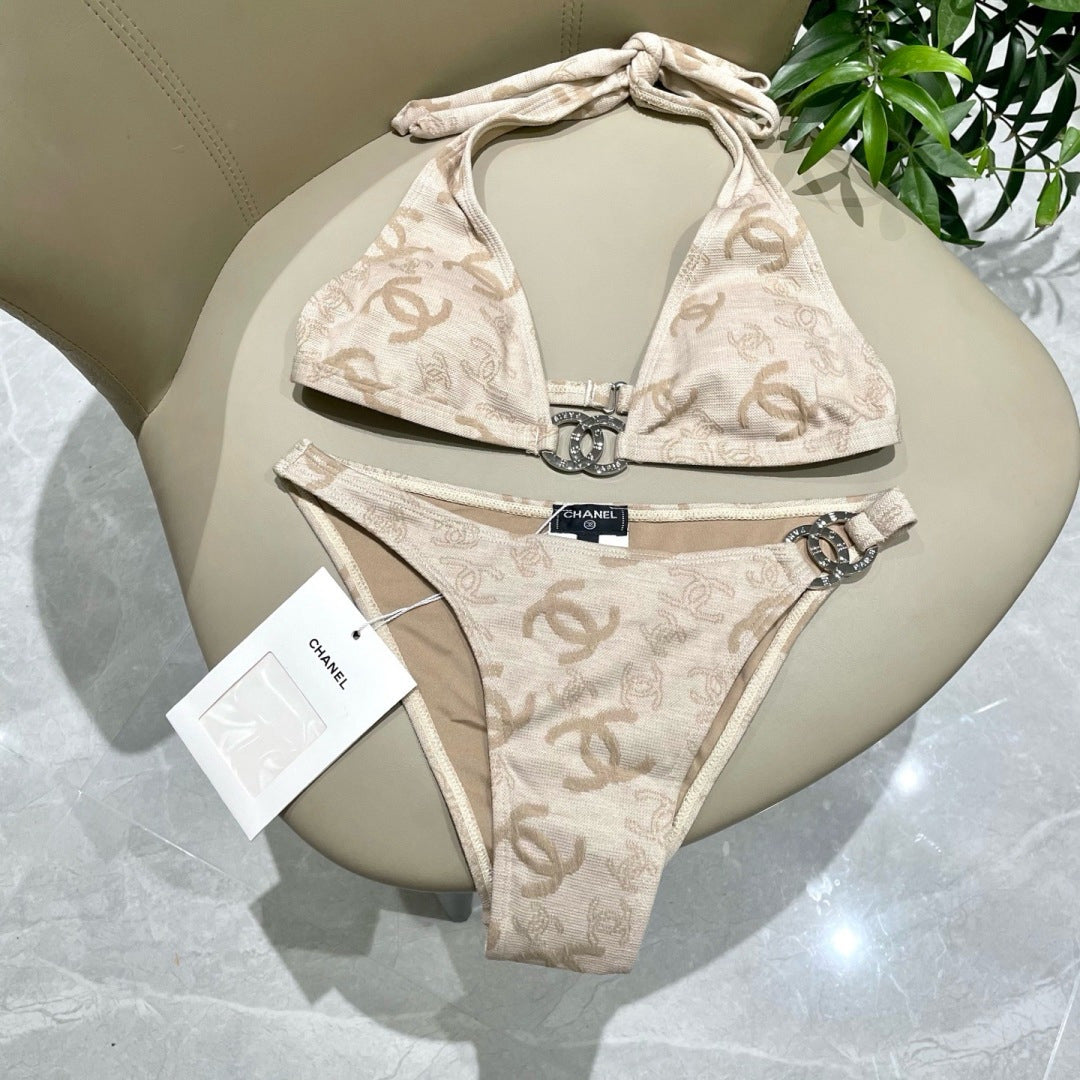 Retro Floral Three-Piece Swimsuit Set XC1026071623