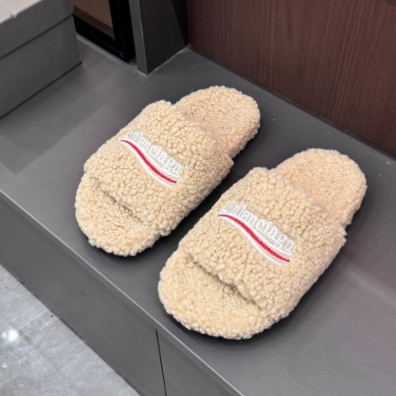 New Fashion Teddy Fur Couple Plush Slippers PF1326092101