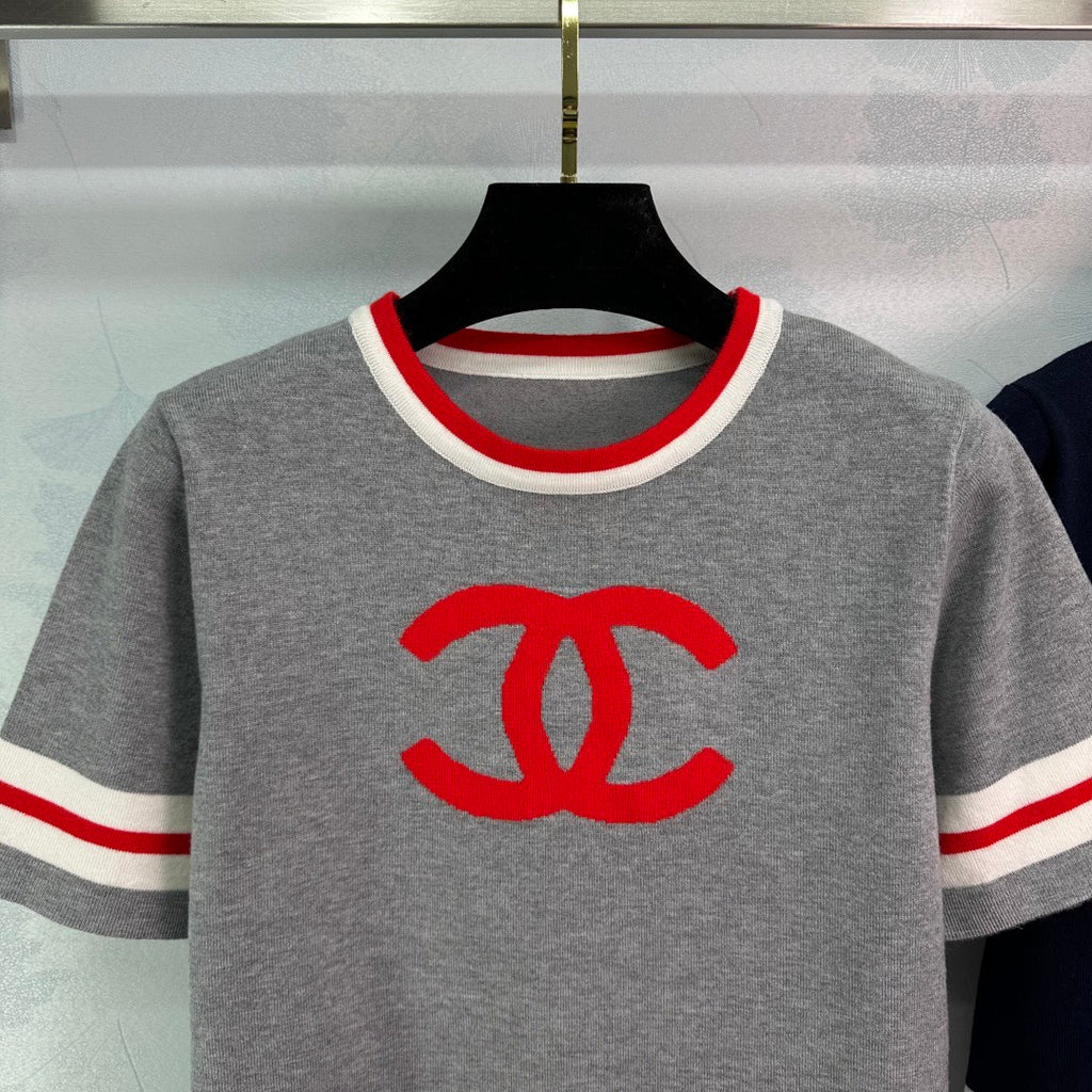 fashion round neck knitted short sleeves 0725030101