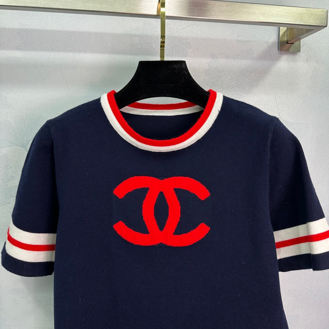 fashion round neck knitted short sleeves 0725030101