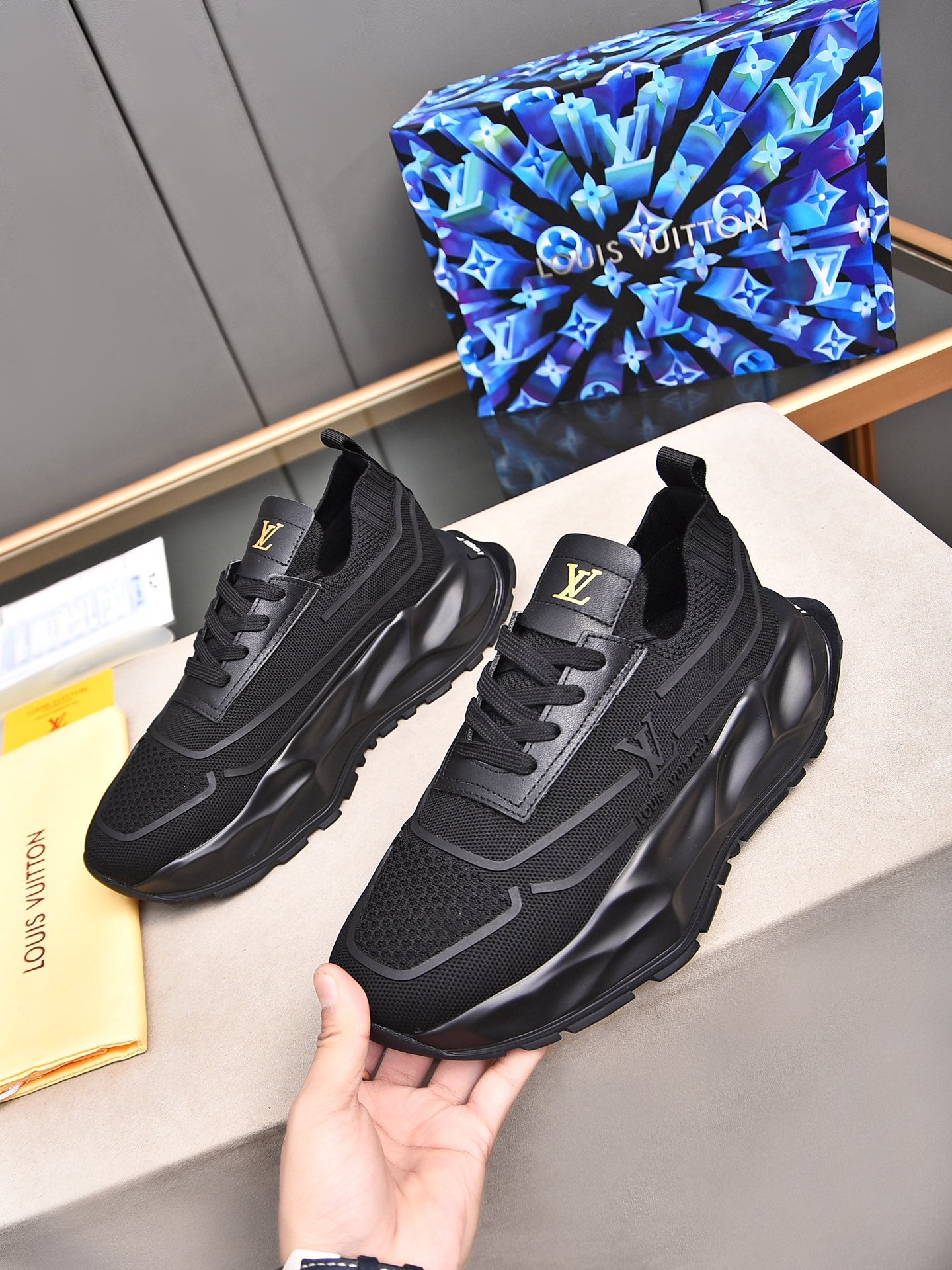 Men's Flyknit Elastic Rubber Sole Sneakers 0726030601