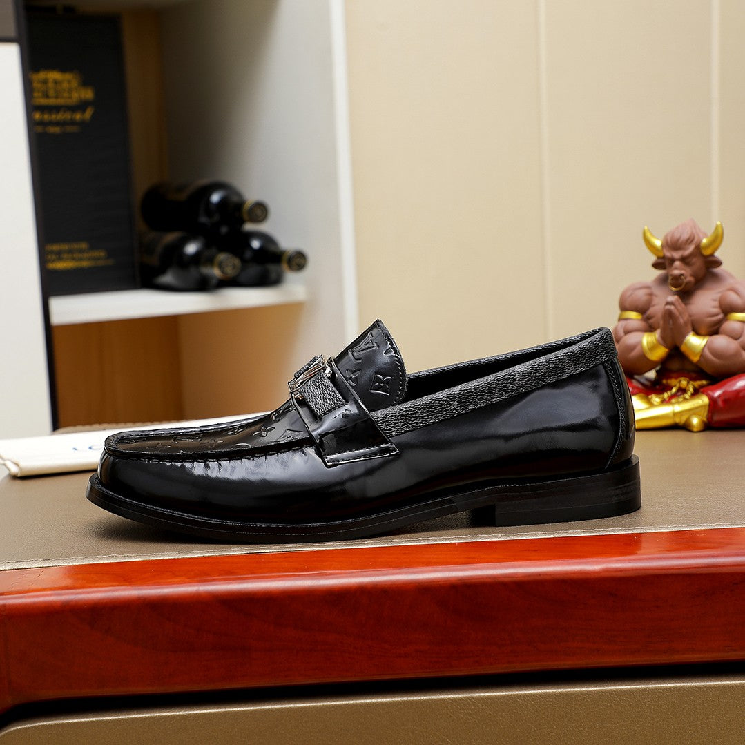 L men's fashionable patent leather printed shoes 0725031005