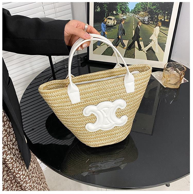 New Woven Vegetable Basket Bag Shoulder Crossbody Bag 1024041122