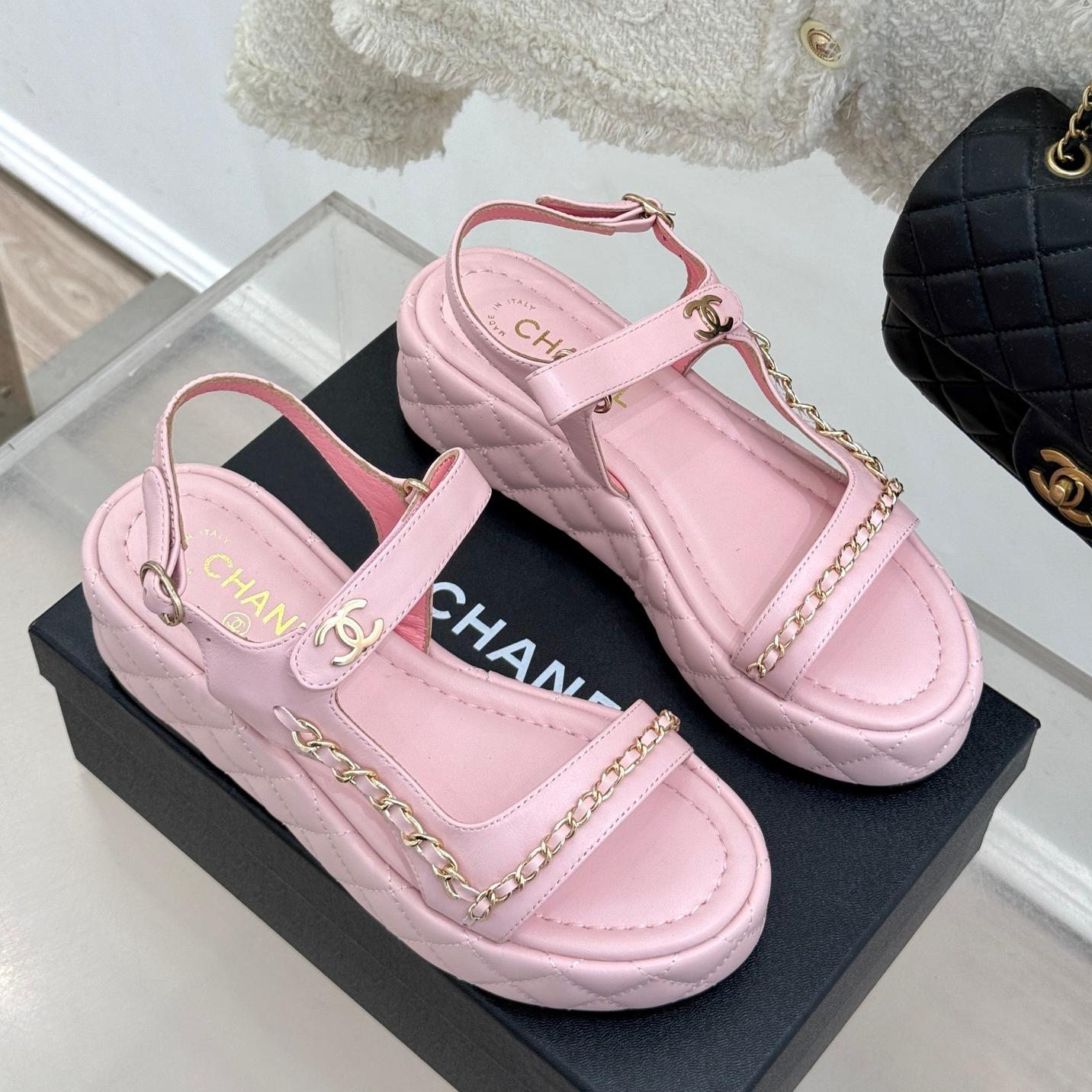 Diamond chain thick-soled platform sandals 0725031110