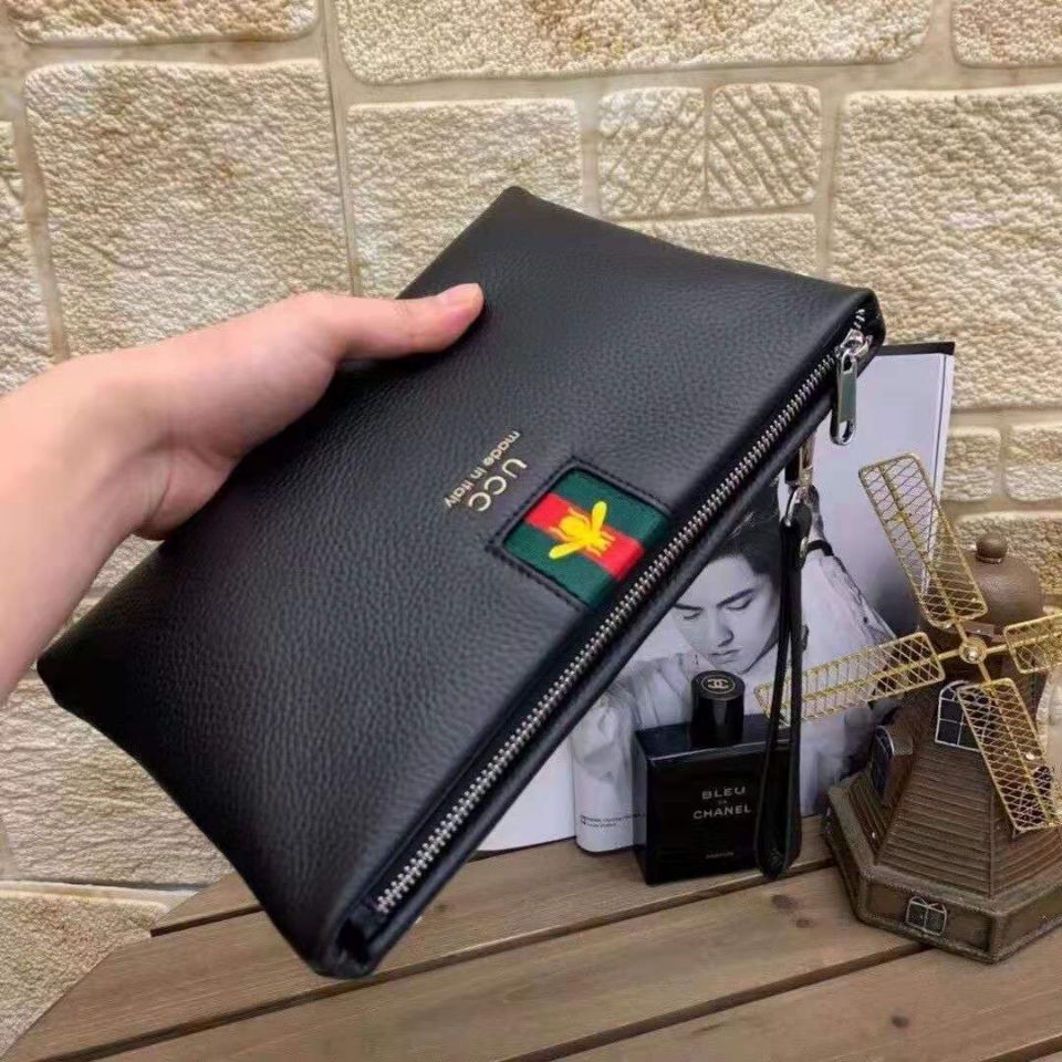 Men's Men's Handbags Cowhide Envelope Bags Large Capacity Genuine Leather Clutch Bags