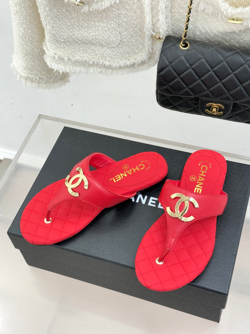 26SS New Women's Diamond Pattern Flip-Flops 0726031003