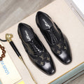 L fashion splicing suede printing business leather shoes 0725031011