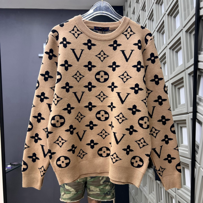 New Fashion Unisex All Over Jacquard Crew Neck Sweater XC1326102017
