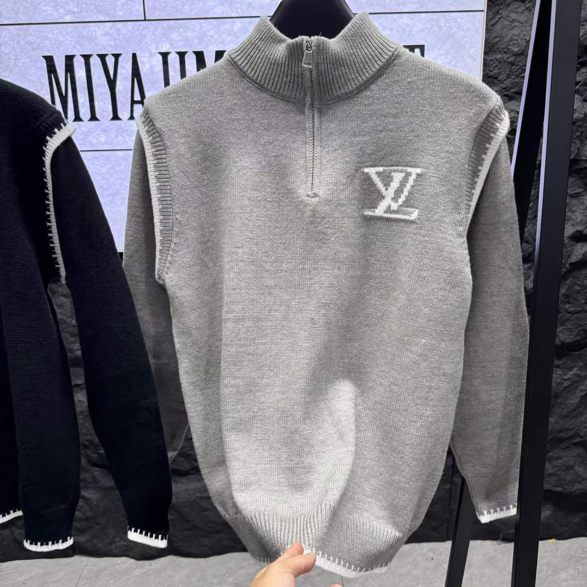 New Fashion Men's Half Zip Turtleneck Sweater PD1326102714