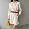 New Fashion Women's Hooded Drawstring Waist Dress PD1326091009