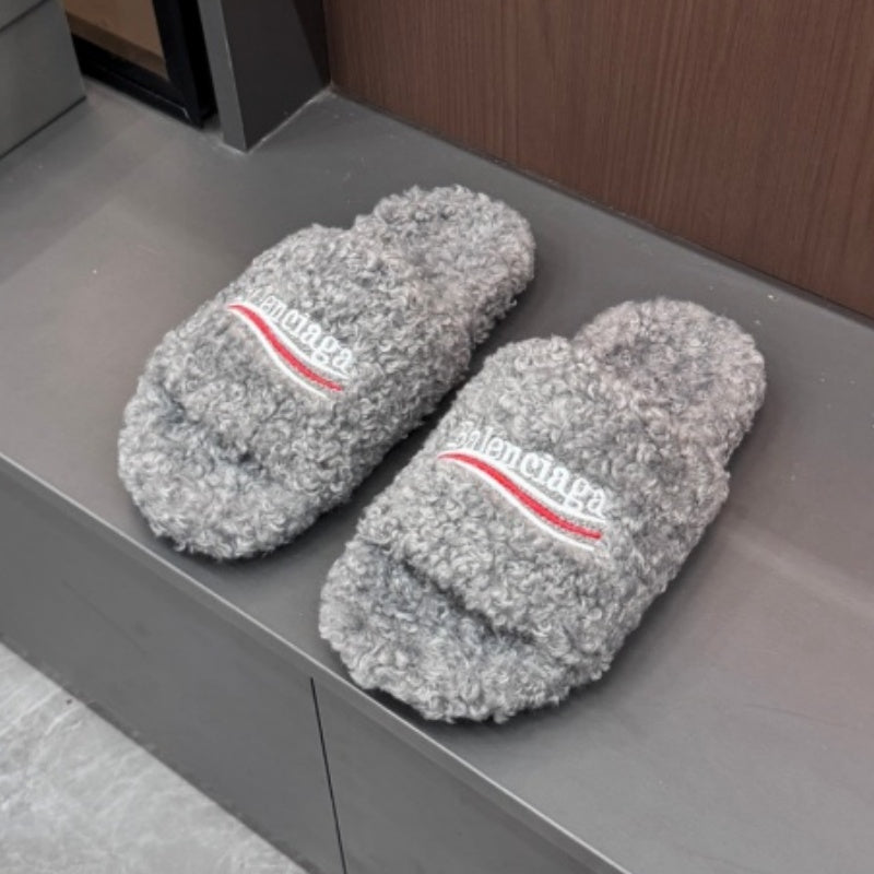 New Fashion Teddy Fur Couple Plush Slippers PF1326092101