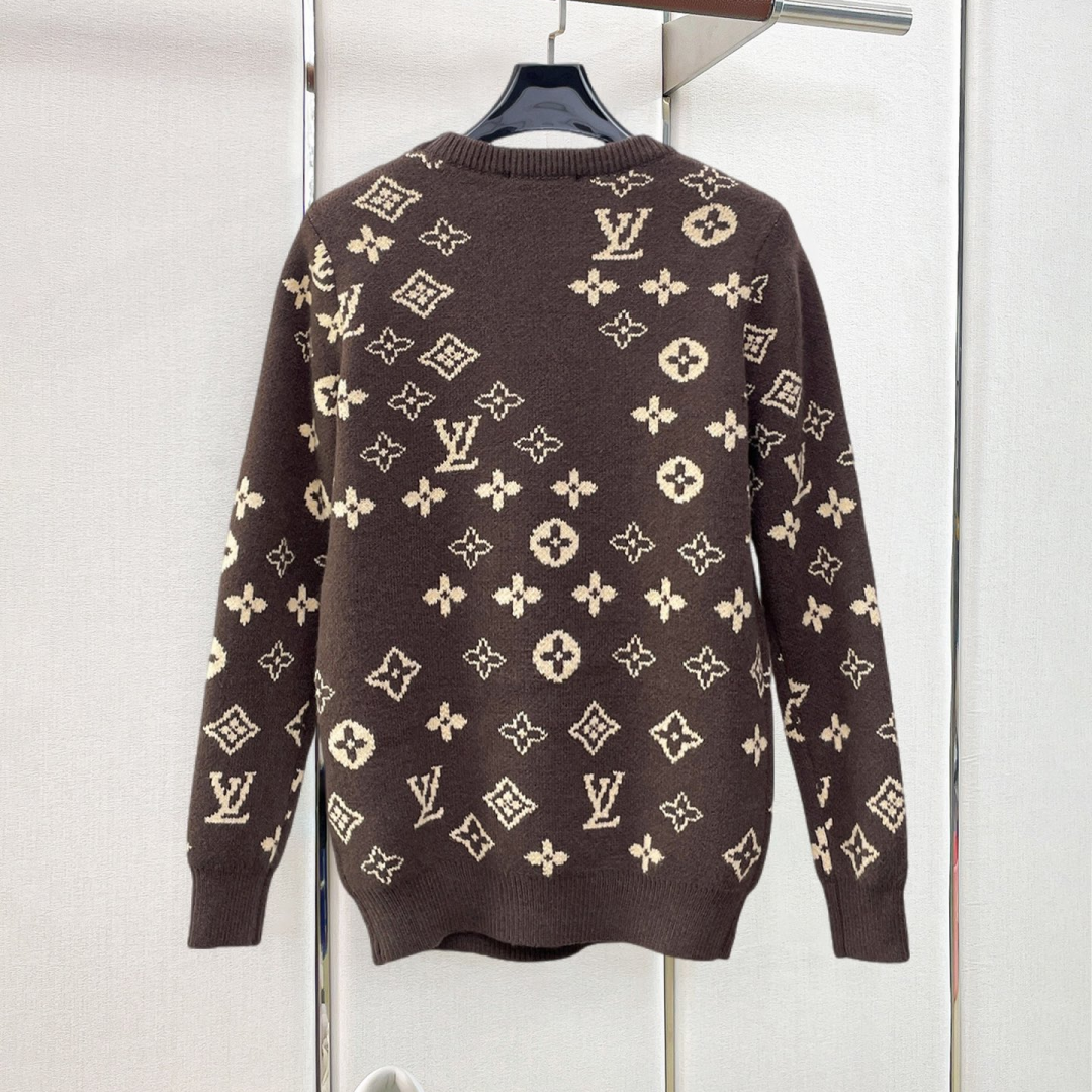 New Fashion Unisex All Over Jacquard Crew Neck Sweater XC1326102018