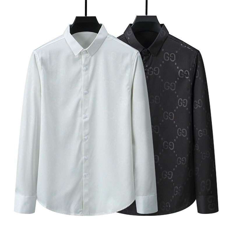 New Men's Full Body Printed Casual Long Sleeve Slim Fit Shirts