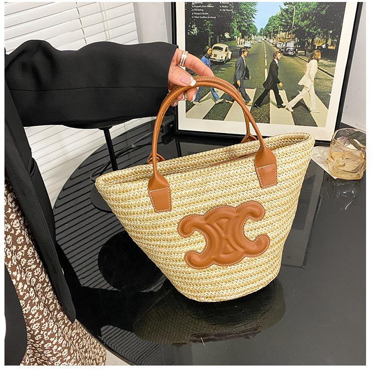New Woven Vegetable Basket Bag Shoulder Crossbody Bag 1024041122