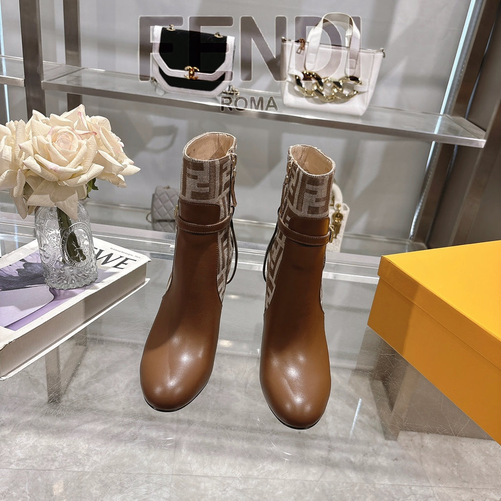 Round toe leather Delfina boots 1824111503