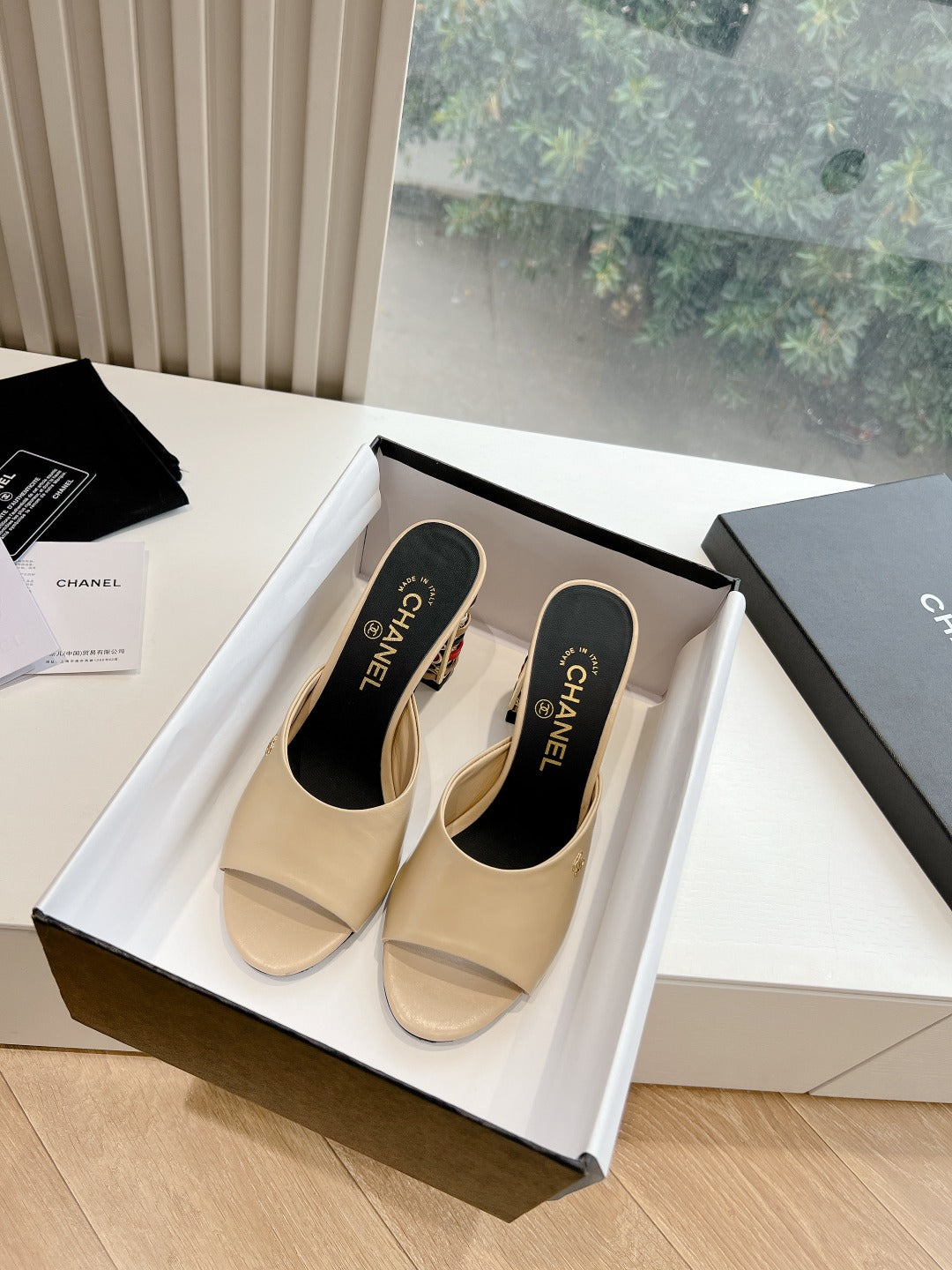 Chane1 top fashion classic high heel slippers 0724030821