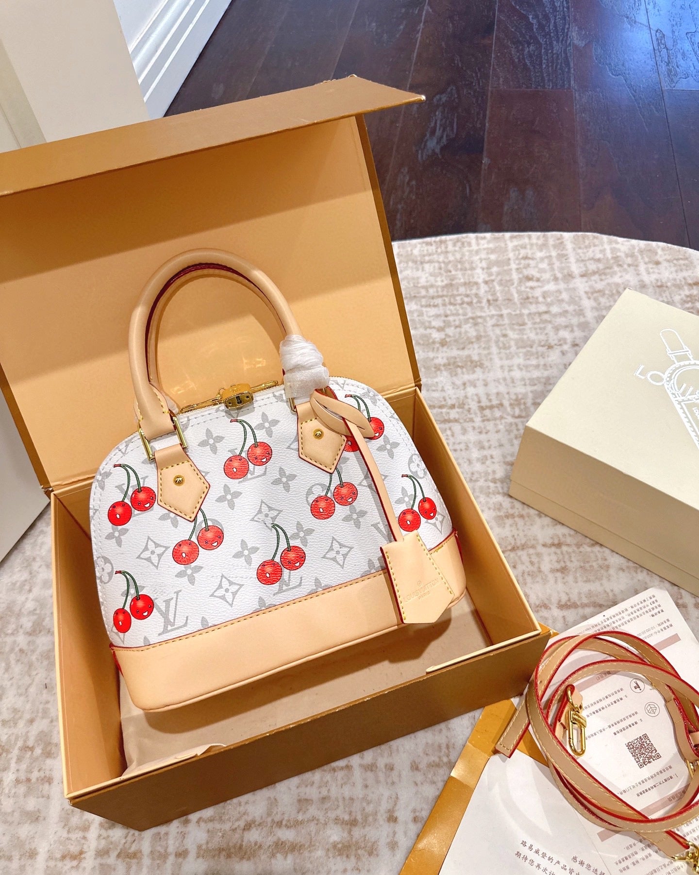 L fashion cherry shell bag 0725071804