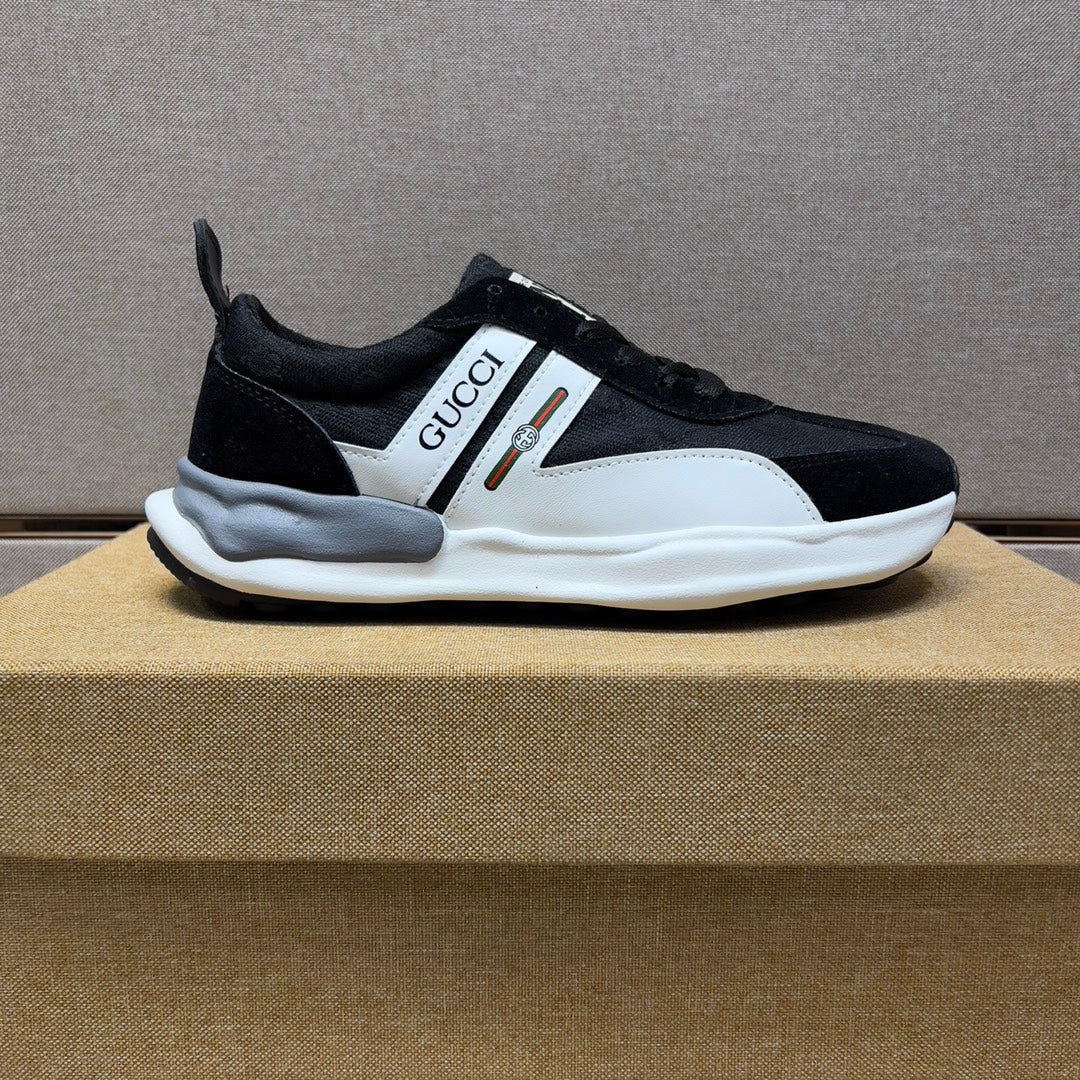 SUEDE CANVAS-PANEL SNEAKERS