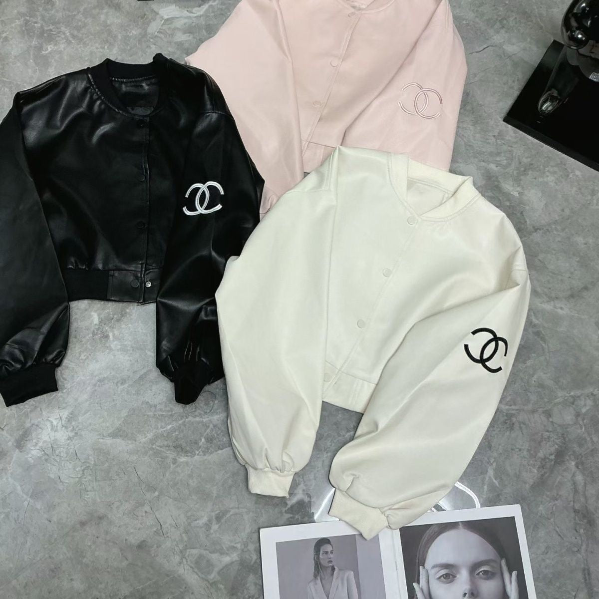 CC Fashion Short Leather Jacket