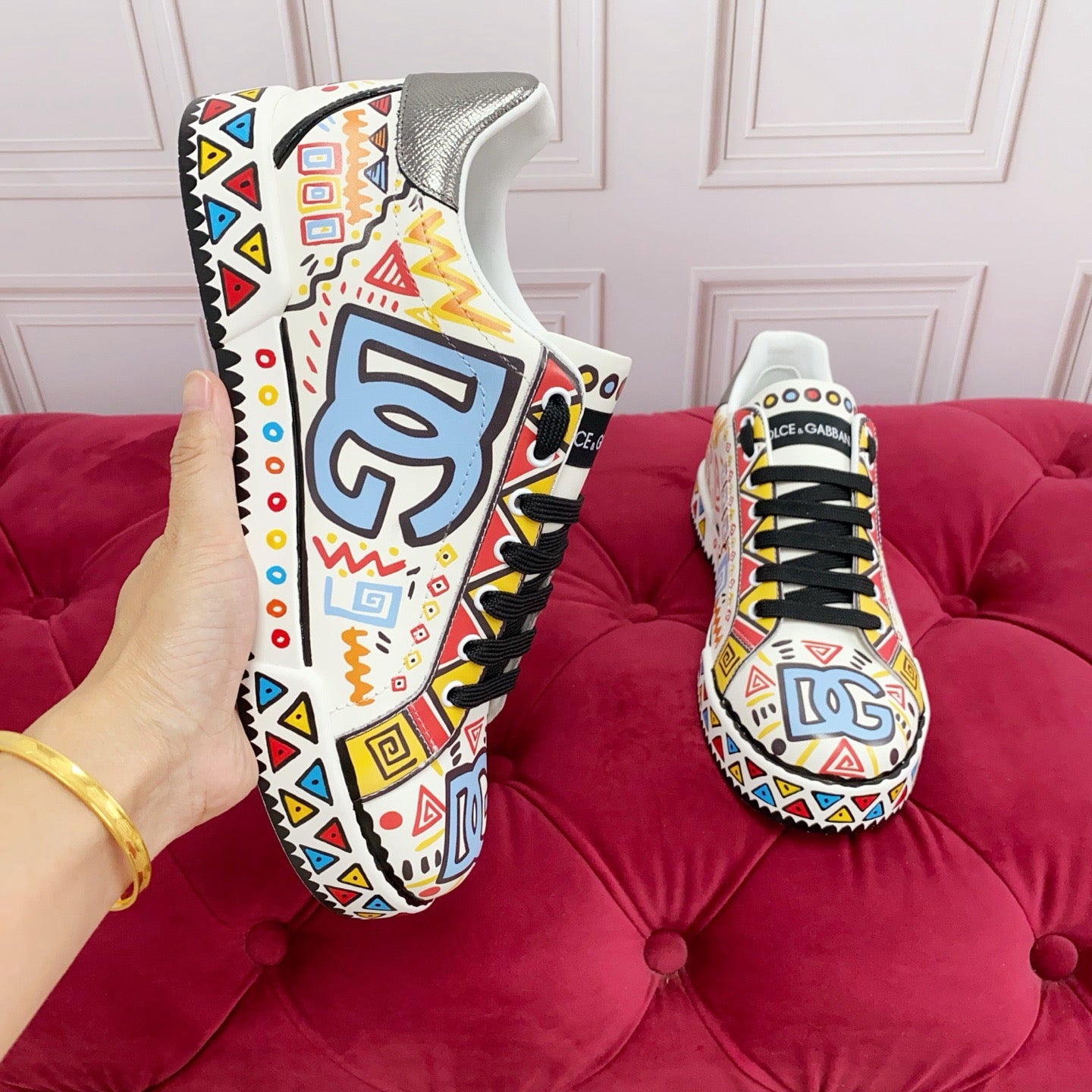 DG New Fashionable Printed Couple Sneakers 0726090320