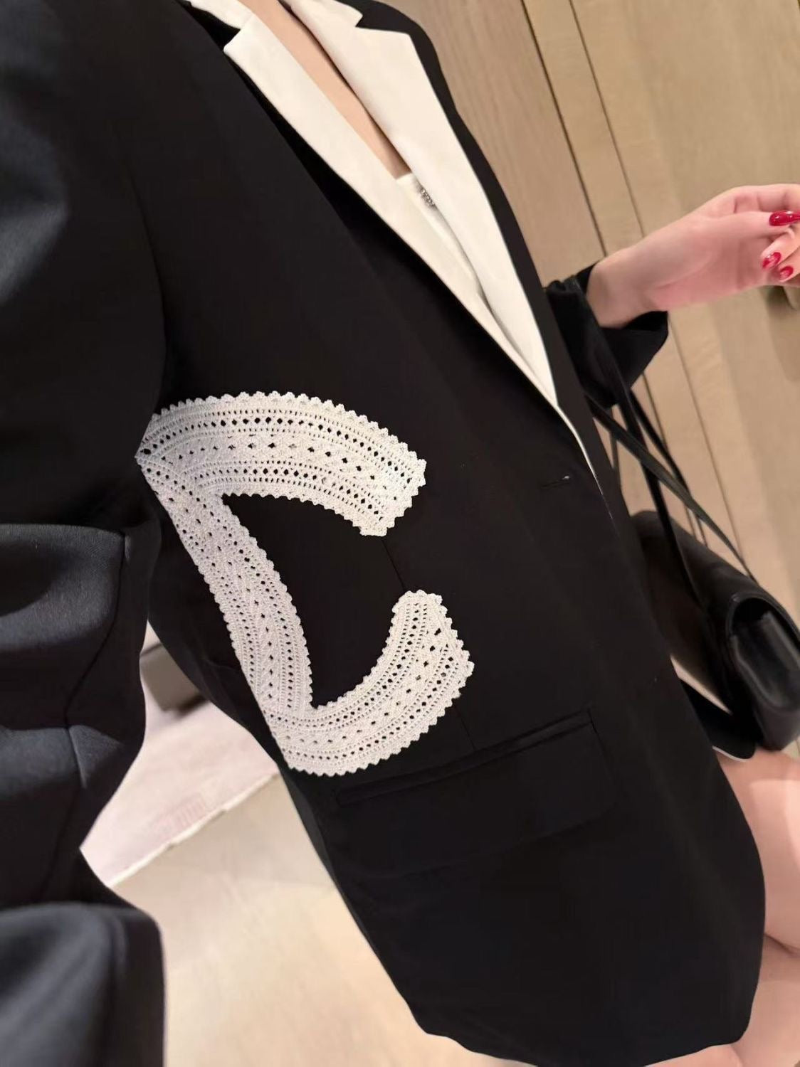 Lace-embroidered blazer 0726091104