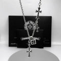 Unique Long Chain with Double Cross Pendants 1026061714