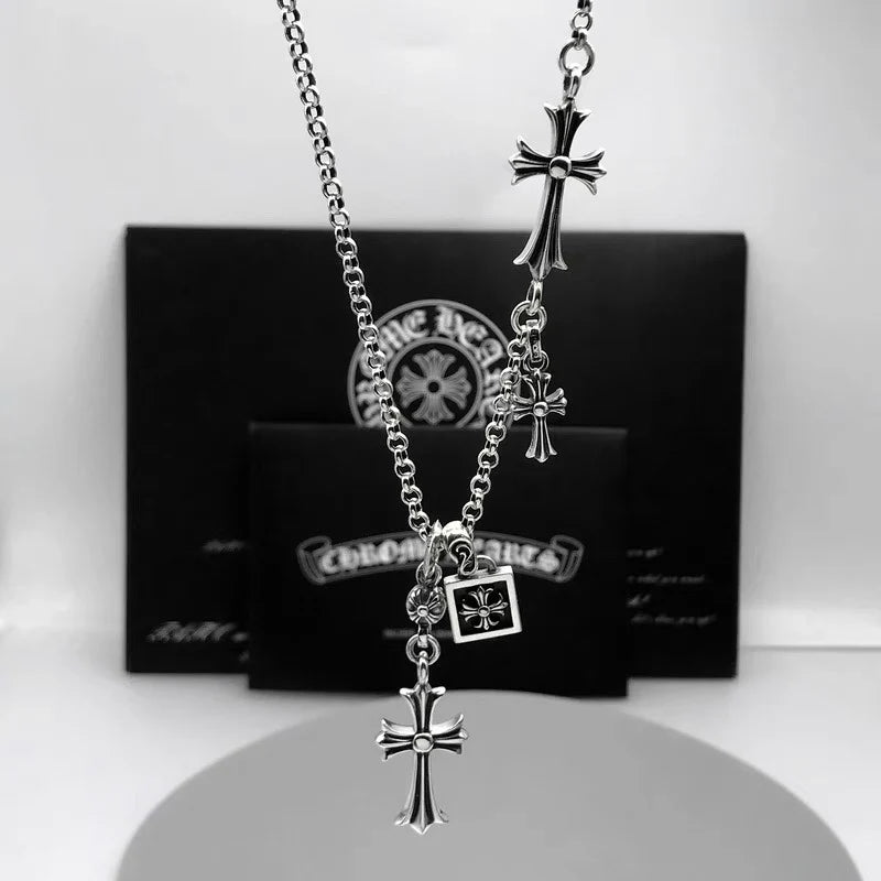 Unique Long Chain with Double Cross Pendants 1026061714