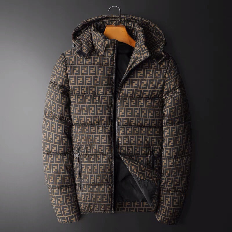 F All-Over Printed Thickened Warm down Cotton Jacket XC0823103003