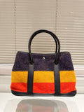 H Woolen colorblock garden bag 0724101017