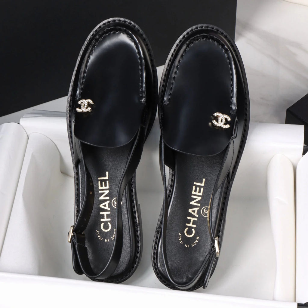 Women's Black Slingback Loafers