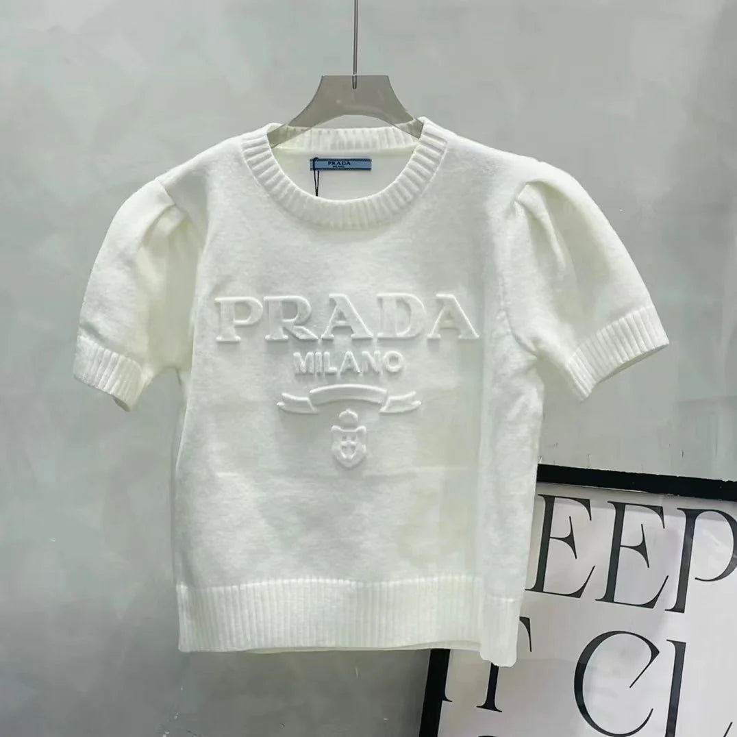 Early Spring Crewneck Women's Sweater Fashion Short-sleeved 1024031805