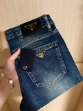 P Embossed Letters Straight Leg Skinny Jeans 0725051905