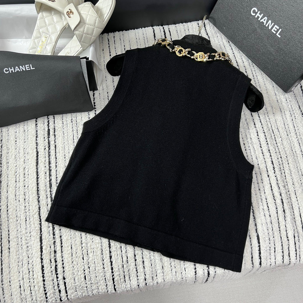 chain knitted vest 0724080604