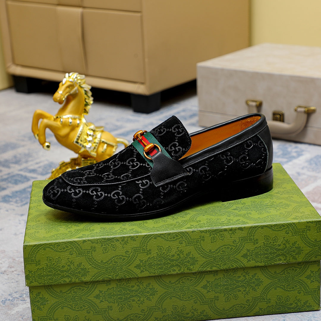 Gentleman Men's Shoes Leather Popular Classic Presbyterian Pattern Loafers G02