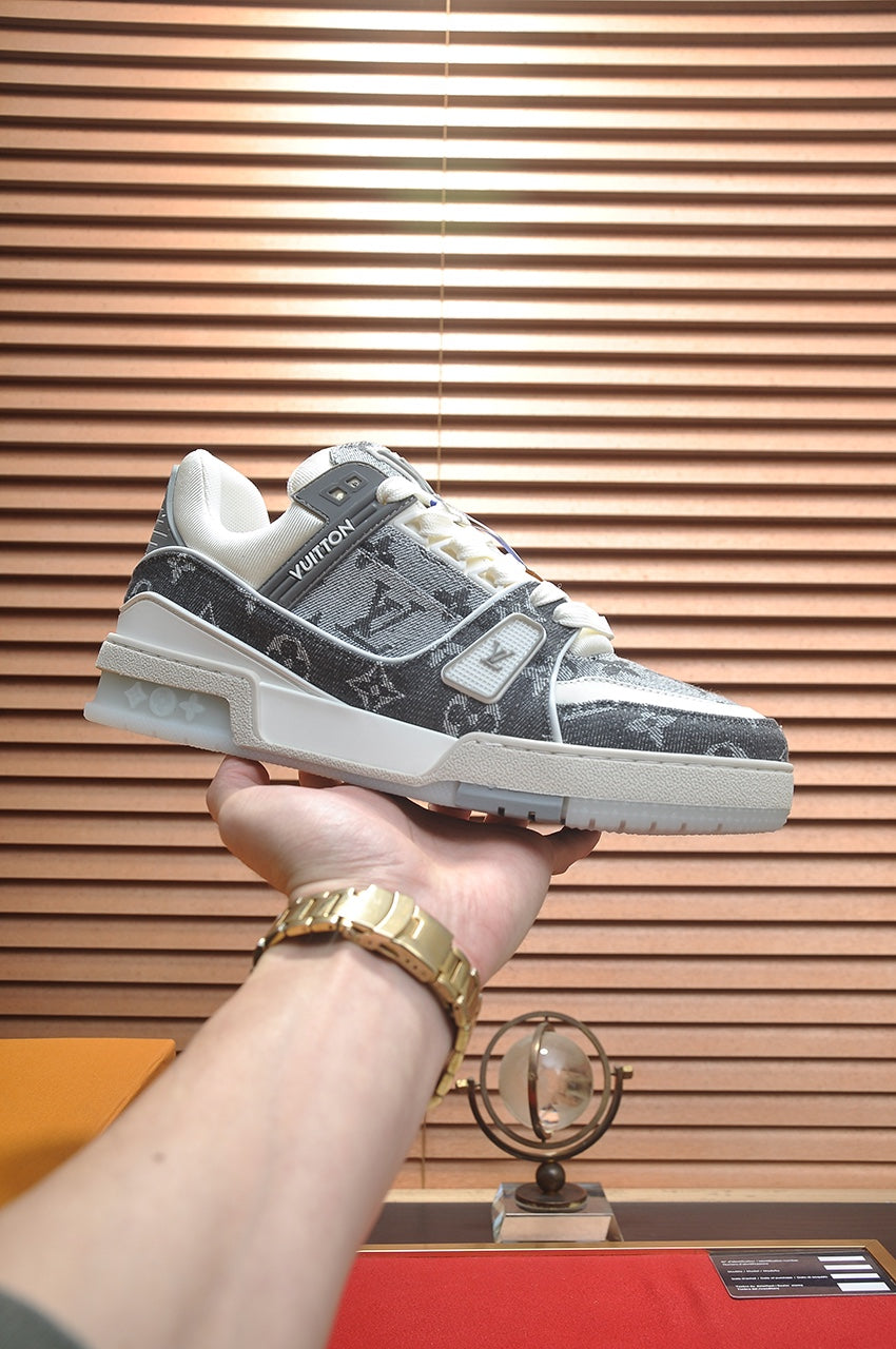 L trainer fashion denim print sneakers 0725032704