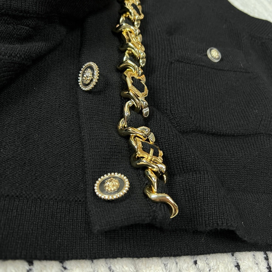 chain knitted vest 0724080604