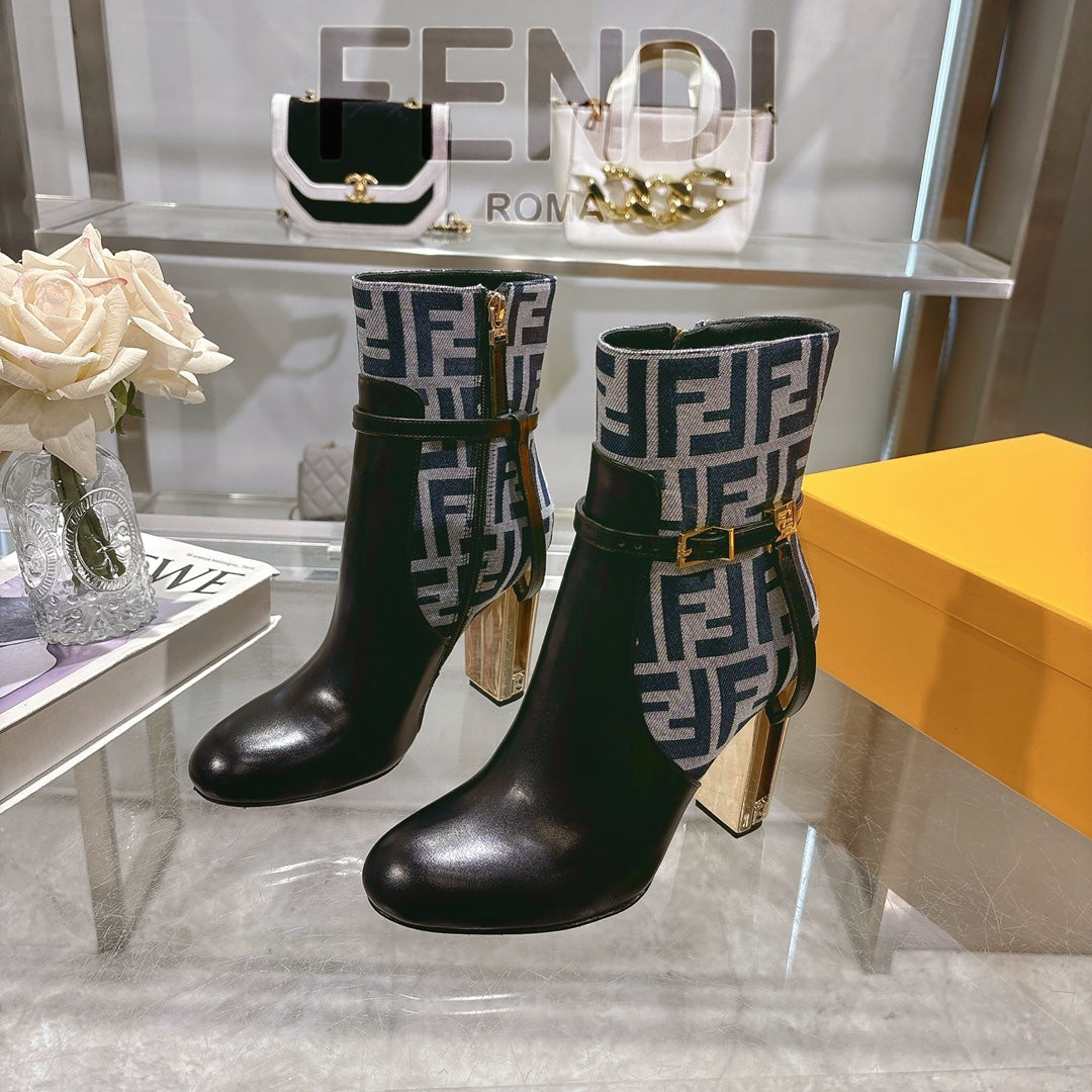 Round toe leather Delfina boots 1824111503