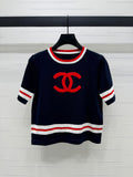 fashion round neck knitted short sleeves 0725030101