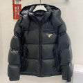 New Men's Triangle PRA Logo Hooded Puffer Jacket PD1326102617