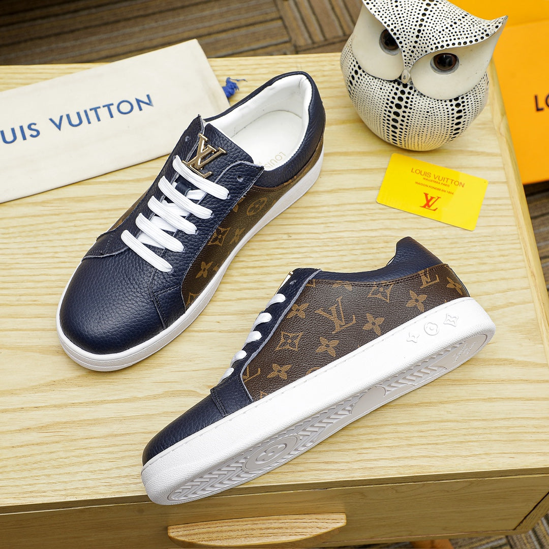 L classic monogram leather flat sneakers 0724122410