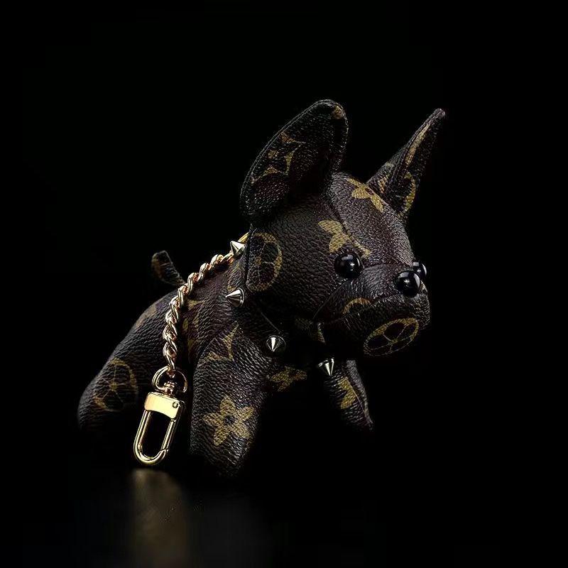 Cute Leather Dog Pendant Keychain 0823121104
