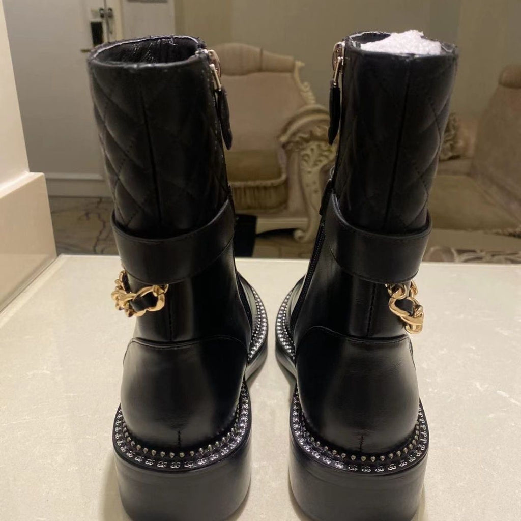 rhombus metal chain boots 1824092702