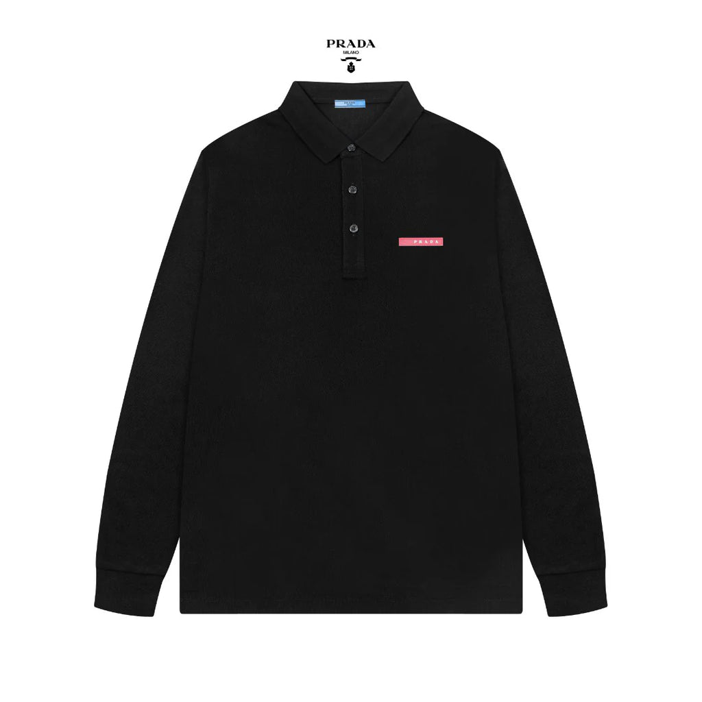 New Men's Business Casual Long-Sleeve Collared Polo Shirt 1025110407