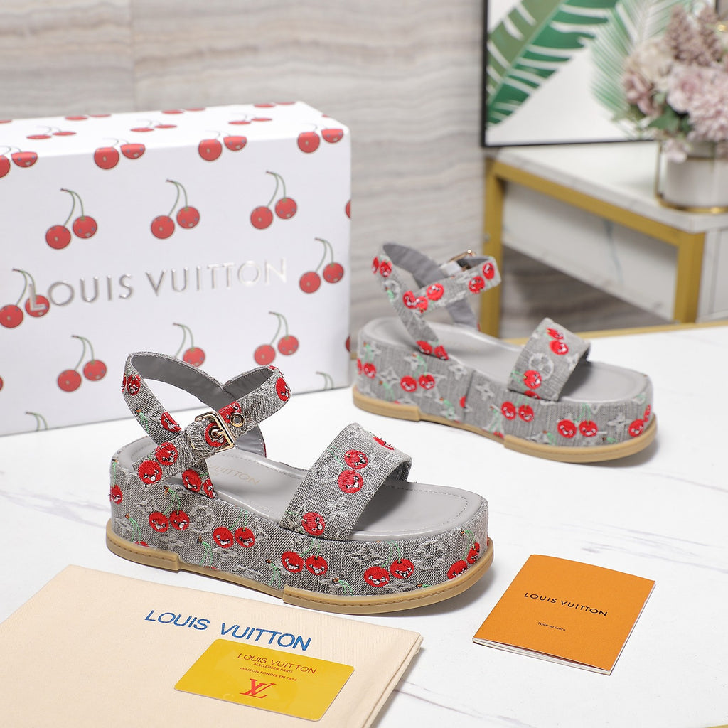 L fashion new cherry thick-soled sandals 0725072106