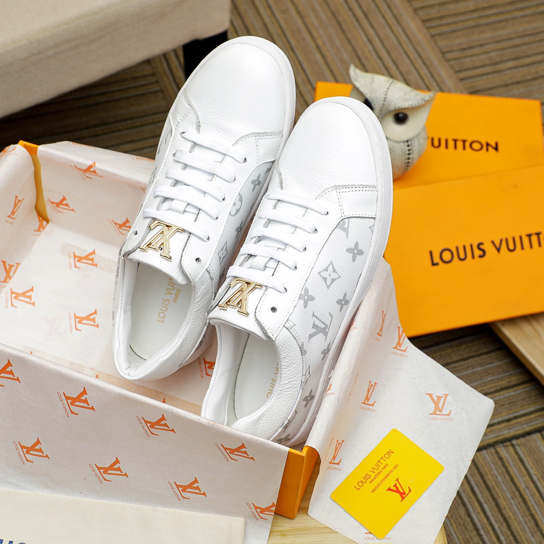 L classic monogram leather flat sneakers 0724122410