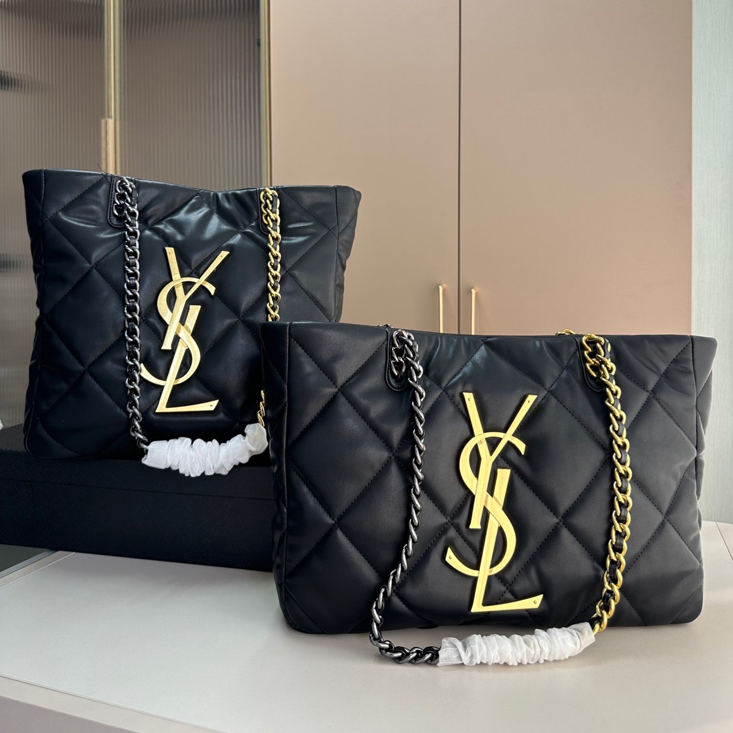 Y fashion rhombus chain tote bag 0724061208