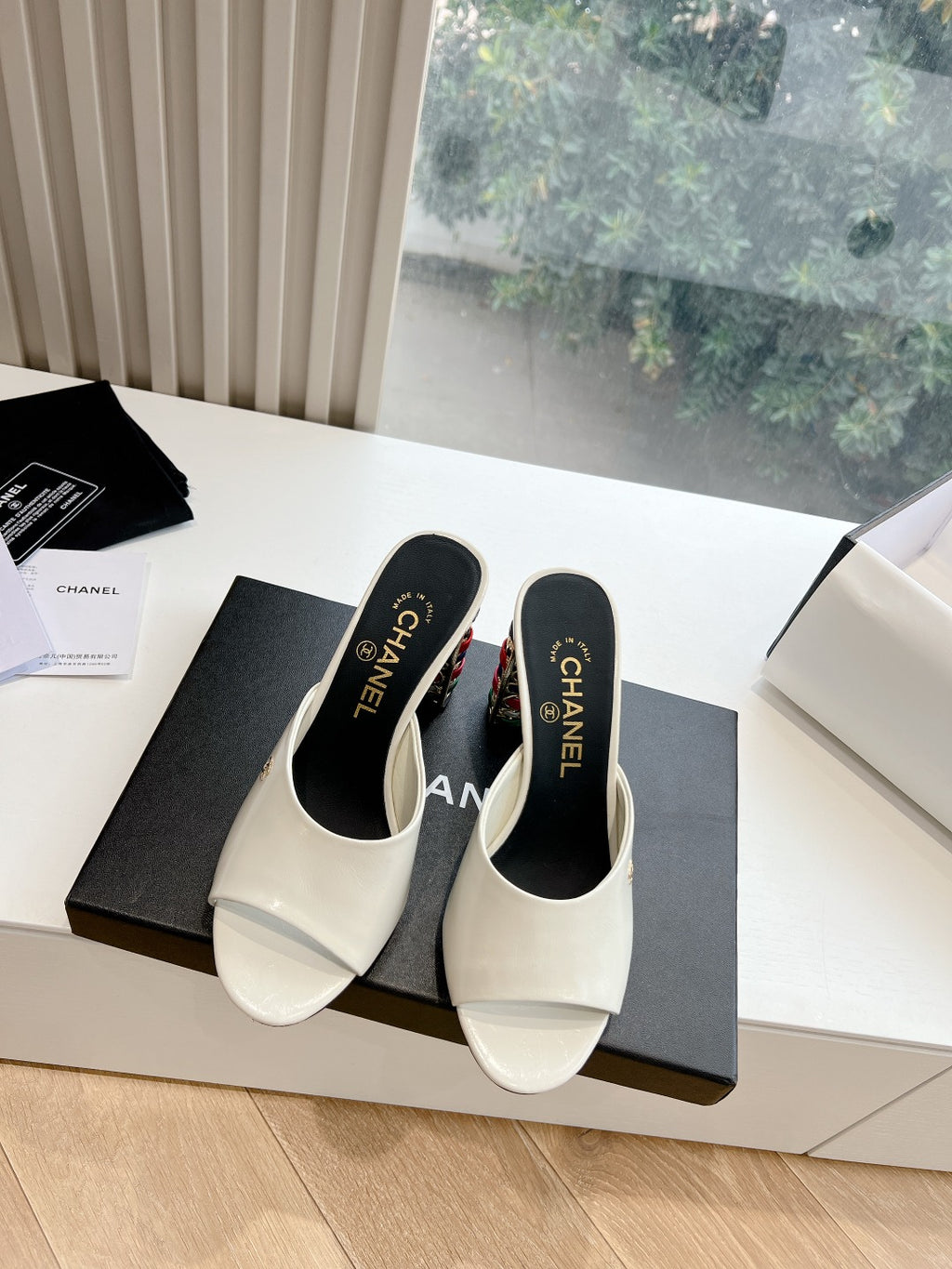 Chane1 top fashion classic high heel slippers 0724030821