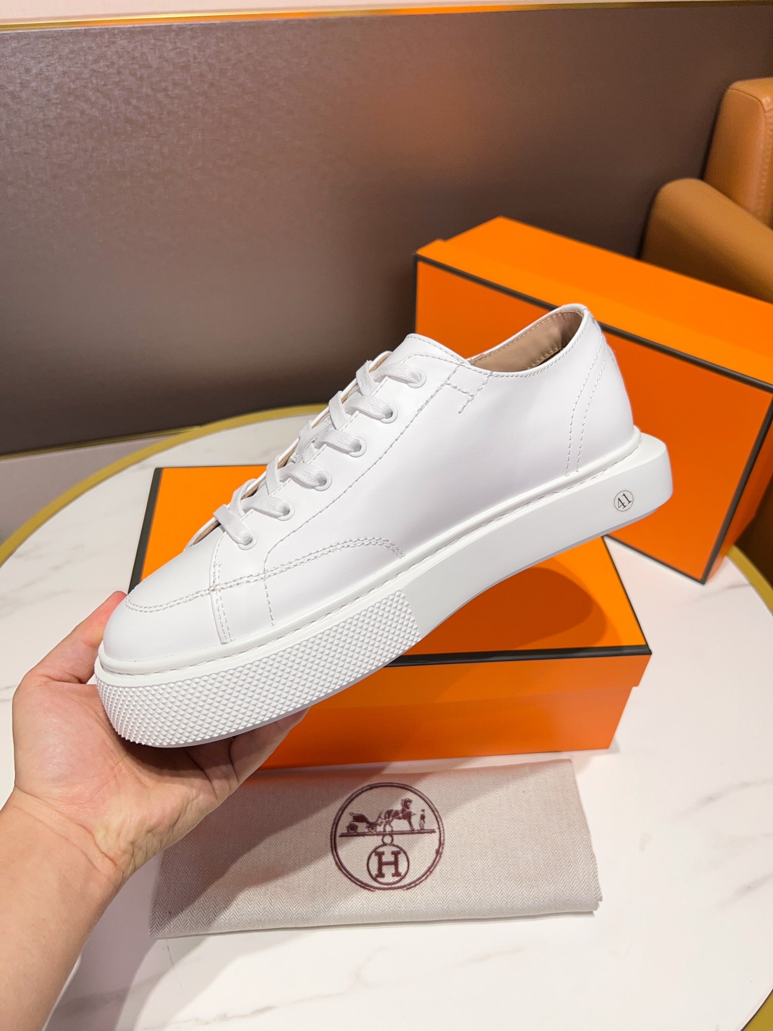 H Fashion Leather Lace-Up Sneakers 0724112204